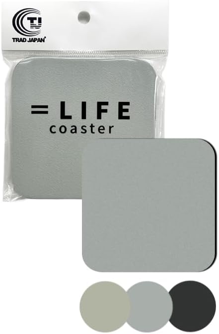 Coaster Diatomaceous Earth, Made in Japan, Silver Ion, Stylish, Water Absorption (2 Square, Light Gray)