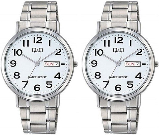 Citizen Q&Q A202-204A202-204 Pair Watch, Lightweight, Waterproof, Cheap Citizen, Men's, Women's, Wristwatch, Bracelet Type