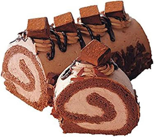 Raw Chocolate Roll Cake 6.7 inches (17 cm) Thick Chocolate Roll Cake Ganache Chocolate Birthday Valentine's Day Gift Frozen