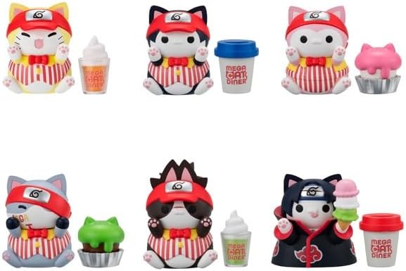 MegaHouse Mega Cat Project Naruto! Megacat Diner (Box) Approx. 1.2 inches (30 mm), PVC Pre-painted Complete Figure
