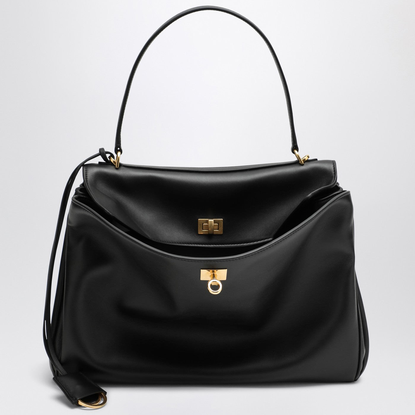 Balenciaga バレンシアガスムーズブラックカルフスキンミディアムロデオバッグ - Image 1