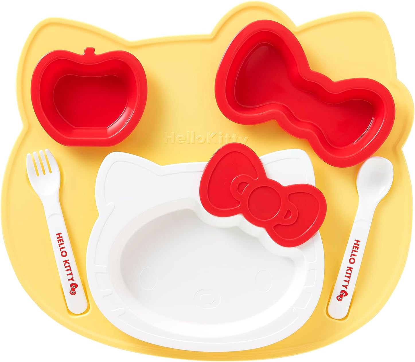 OSK KP-18 Hello Kitty Plate Set, Dishwasher-Safe, Stylish, Cute, For Girls, Children, Dishes, Dishes, Spoons, Forks