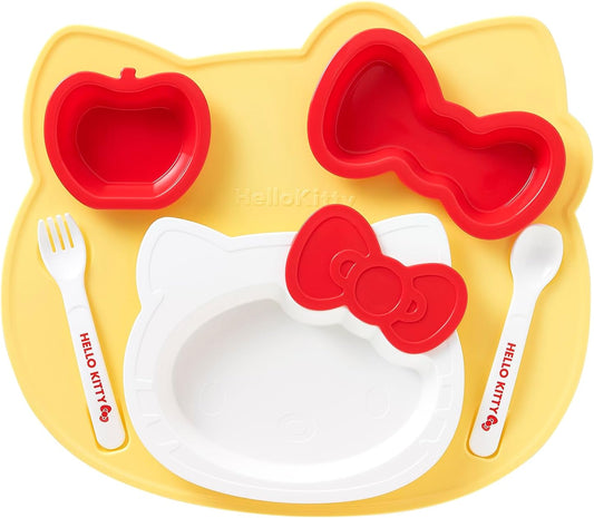 OSK KP-18 Hello Kitty Plate Set, Dishwasher-Safe, Stylish, Cute, For Girls, Children, Dishes, Dishes, Spoons, Forks