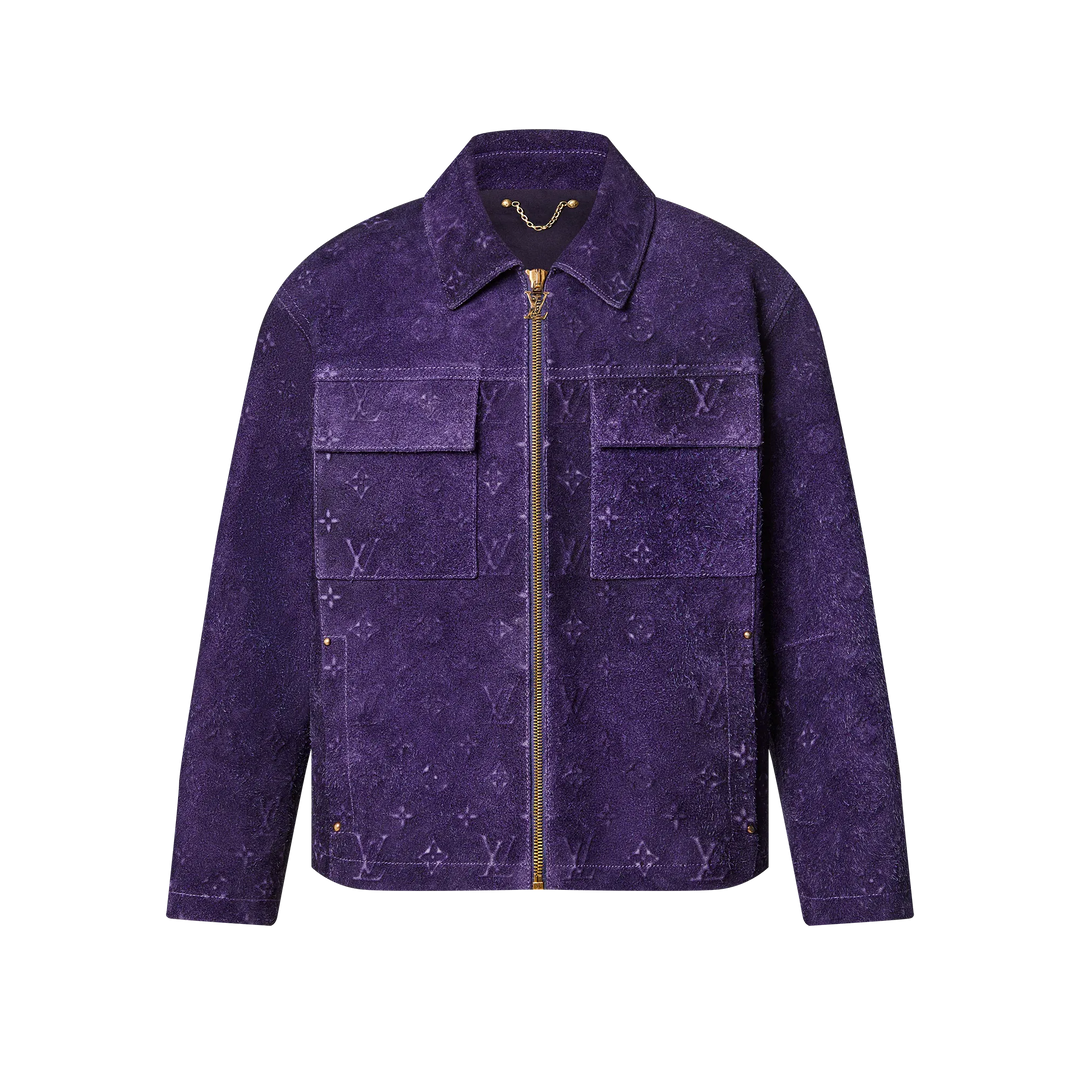 LOUIS VUITTON 'PURPLE SUEDE' EMBOSSED WORKWEAR JACKET