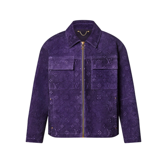 LOUIS VUITTON 'PURPLE SUEDE' EMBOSSED WORKWEAR JACKET