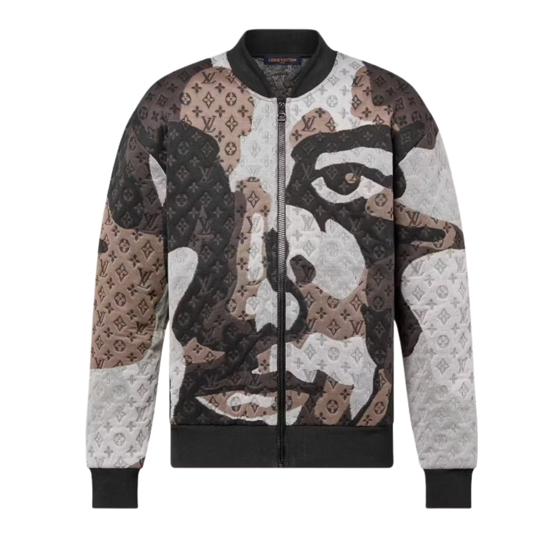LOUIS VUITTON KIDSUPER 'GREY FACE' MONOGRAM BOMBER JACKET