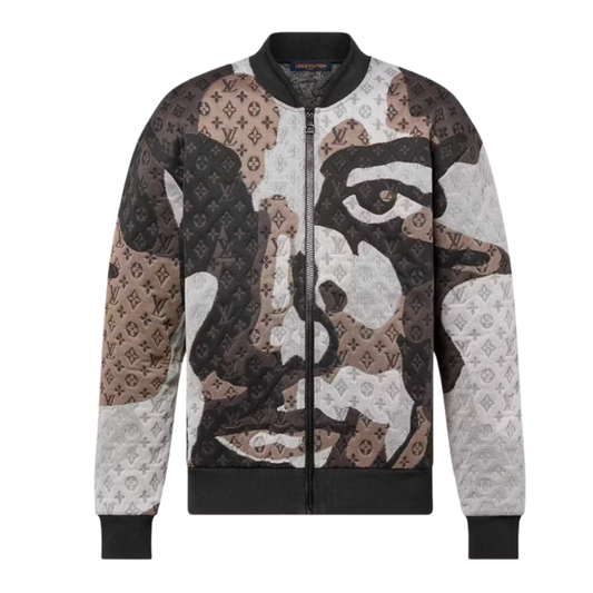 LOUIS VUITTON KIDSUPER 'GREY FACE' MONOGRAM BOMBER JACKET
