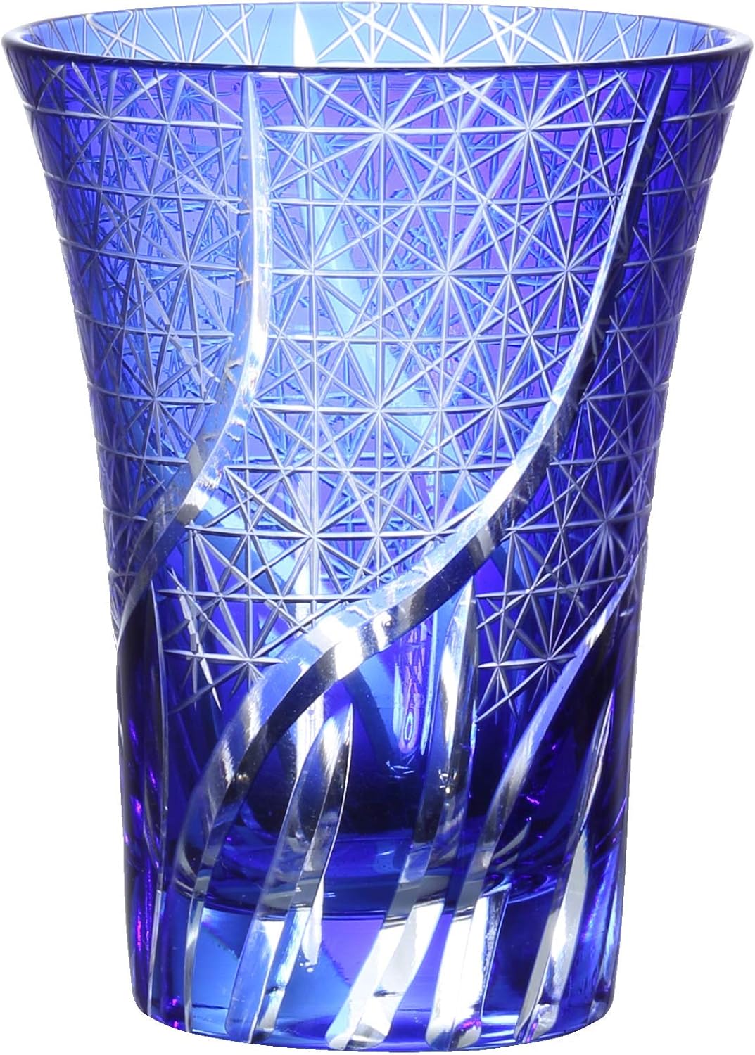 [QD-K2] Cutting Glass, Old Glass, Cup, Traditional Crafts, Dishwasher Safe (Cobalt Blue)
