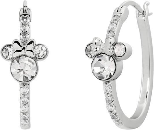 Mickey & Minnie Mouse Minnie Maus Unisexe Boucles d'oreilles couleur argent