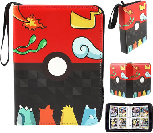 Card File, Collection Card Binder, Collection File, 4 Sheets, 50 Pages, Holds 400 Sheets, Large Capacity, PU Coat, Card Sheet, Carding Card Size, Compatible with Star Card and Other Cards (E)