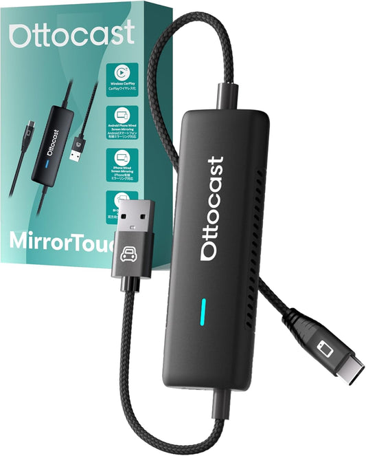 Ottocast Mirror Touch Mirror Touch for Car Entertainment Enhancing Car Entertainment, Ottocast 2025 New Model Smartphone Mirroring, CarPlay Wireless Adapter, Mirror Smartphone Screen to Car Navigation