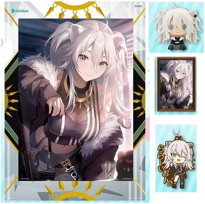 Ichiban Kuji Holo Live Vol. 2 Visual Board, Chocokoko Kokko Figure, Frame Stand, Rubber Charm Set of 4 Types, Lion White Batan