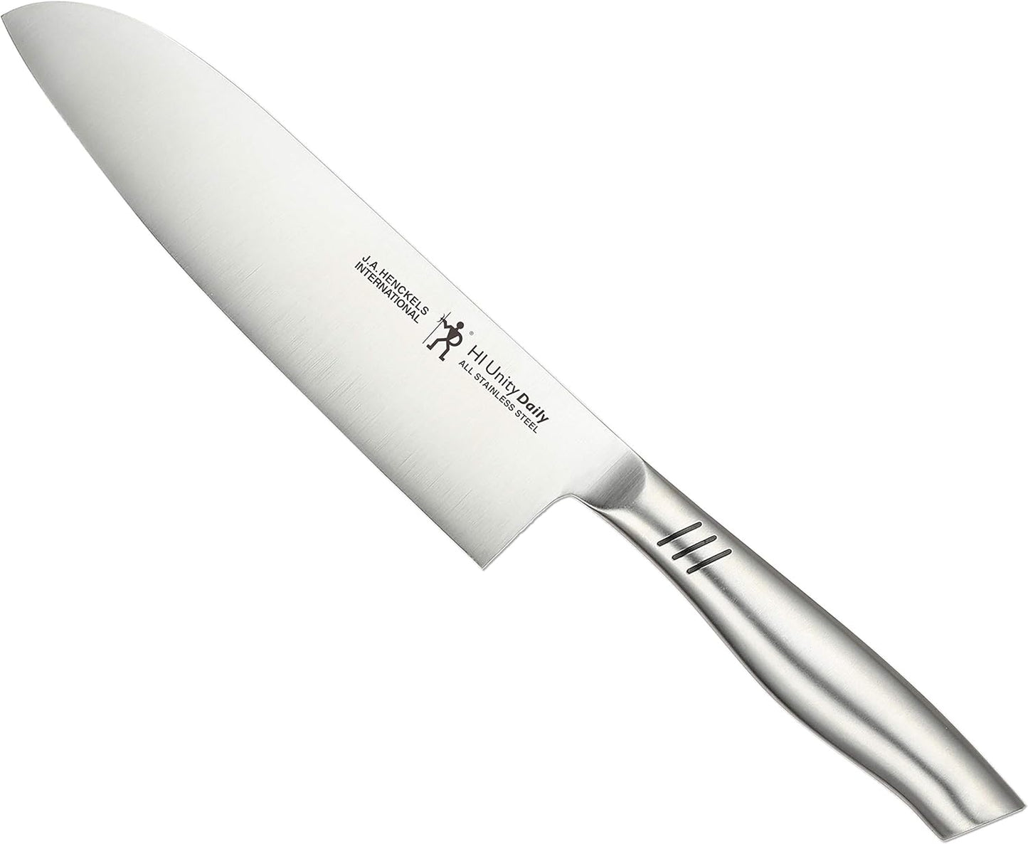 Henckels 19367-161 Unity Daily Santoku Knife, 6.3 inches (160 mm), All Stainless Steel, Dishwasher Safe, Suitable for Vegetables, Meat, Fish [Japan Official Sales Product]