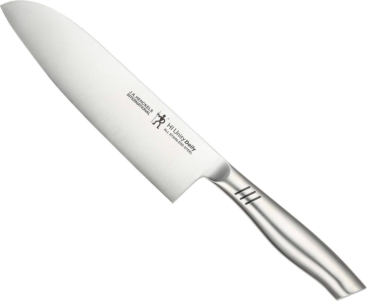 Henckels 19367-161 Unity Daily Santoku Knife, 6.3 inches (160 mm), All Stainless Steel, Dishwasher Safe, Suitable for Vegetables, Meat, Fish [Japan Official Sales Product]