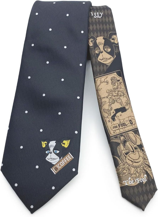 Florene Necktie, JoJo's Bizarre Adventure Part 3 Necktie, Iggi, JJN000005-012, Black 2, Standard, black (2)