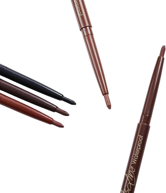 Eyeliner Gel Eyeliner Waterproof Eye Makeup Multicolor Unbreakable Cosmetics Long Lasting Brush Pencil Type Makeup (03# Red Brown)