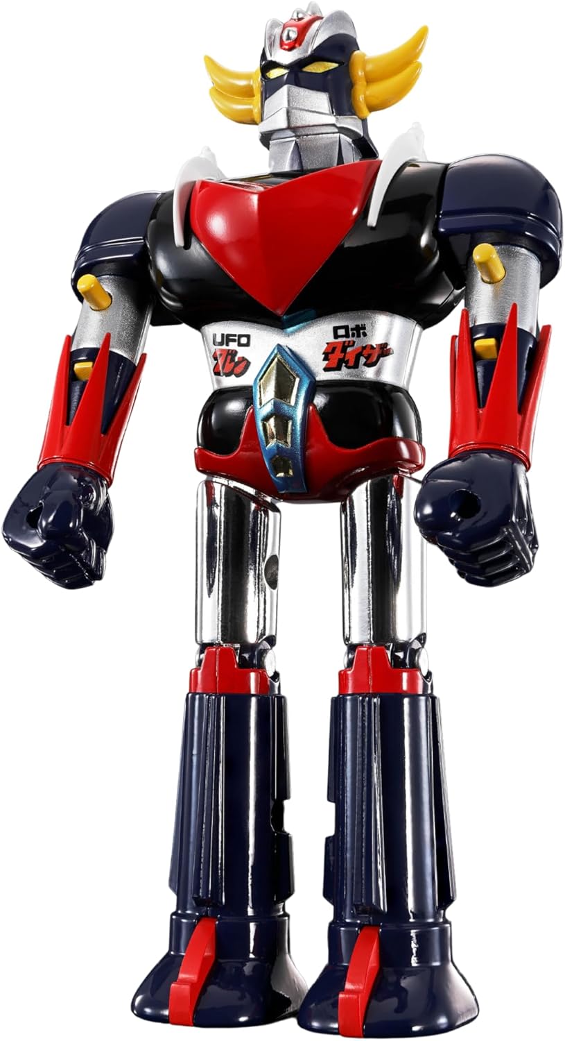 TAMASHII NATIONS Super Alloy UFO Robot Grendizer, Deluxe Grendizer & UFO Spazer, Approx. 5.3 & 4.7 inches (135 & 120 mm), Diecast, ABS & PE, Pre-painted Action Figure