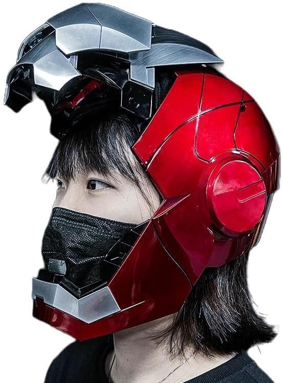 Marvel Studios MK5 Tony Stark Automatic Opening and Closing Iron Man Mask, Mark 5 Helmet, Wearable, LED, Cosplay, Electric, Moving, Automatic