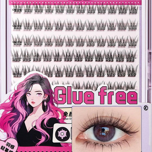 Nemio Glue-Free False Eyelashes, Reusable, For Parts, 1 Second Matsueku Glue Not Required, Natural, Easy to Install, 8 Hours of Use, Repeated Use, Lightweight, Commuting Makeup, Everyday Makeup