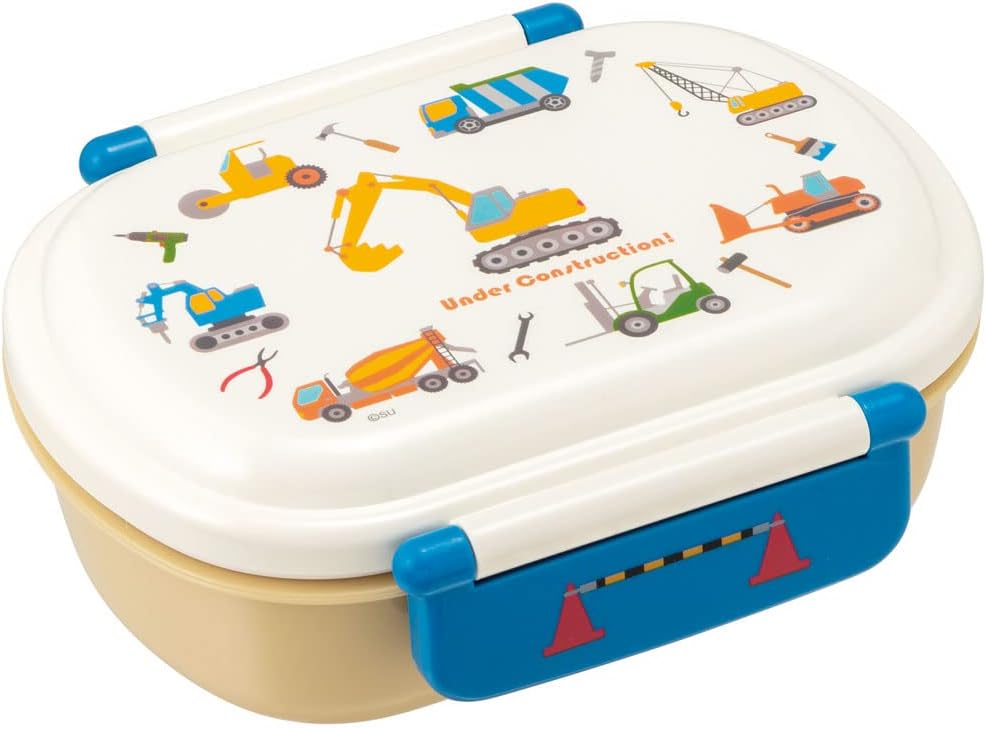 Skater QAF2BAAG-A Children's Bento Box, 12.2 fl oz (360 ml), Fluffy Lid, Made in Japan, 1 Tier, Dishwasher Safe, Microwave Safe, For Working Vehicles, Boys
