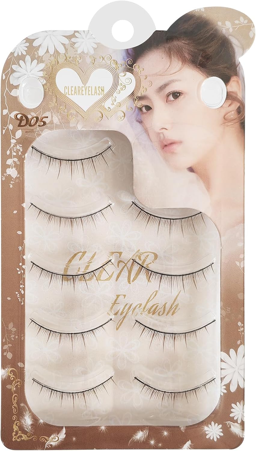 Brown False Eyelashes Natural 3D 3D Matsueku 5 Pairs (D05)