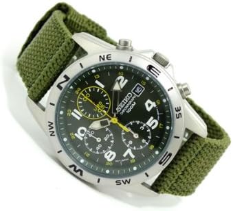 Seiko SND377R Chronograph Men's Watch, Green, green