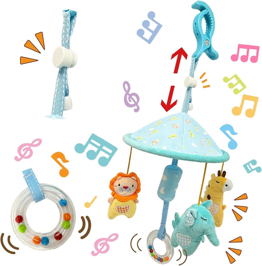 Cute Character Baby Stroller Toy, Child Seat, Car Toy, For Children, Baby, 0, 1, 2, Baby Shower, Birthday Gift, (Light Blue, Adjustable Length)