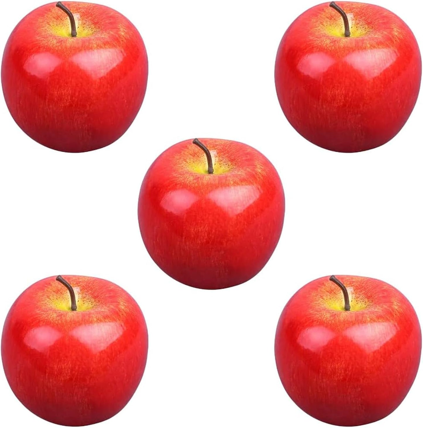 Food Sample Apples 5pcs Fruit Fruit Fruit Lifelike Artificial Fruit Full Size Realistic Fake Fruit Figurine Model Display Interior Replica New Year Wedding Christmas Birthday Room Decoration