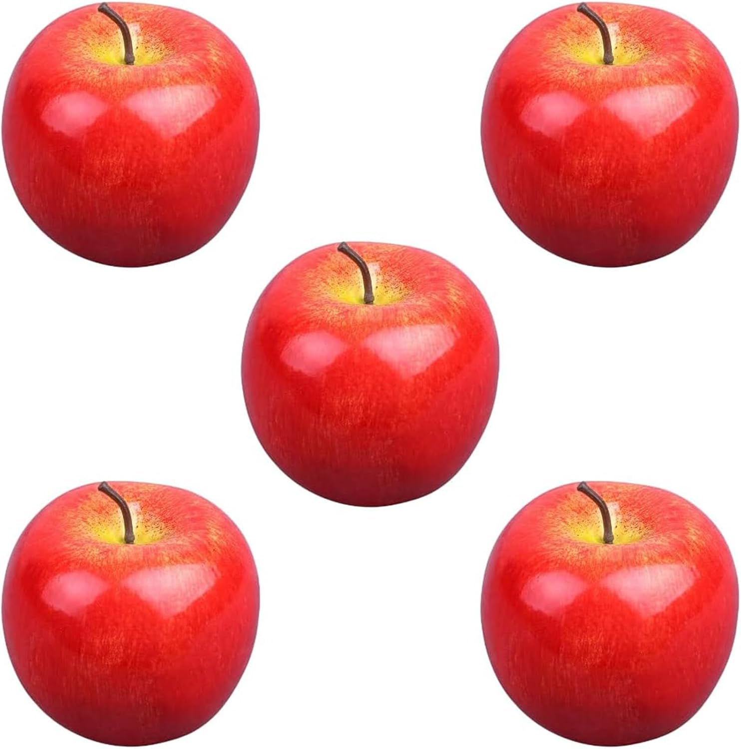 Food Sample Apples 5pcs Fruit Fruit Fruit Lifelike Artificial Fruit Full Size Realistic Fake Fruit Figurine Model Display Interior Replica New Year Wedding Christmas Birthday Room Decoration