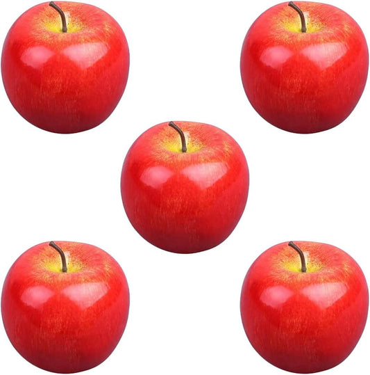 Food Sample Apples 5pcs Fruit Fruit Fruit Lifelike Artificial Fruit Full Size Realistic Fake Fruit Figurine Model Display Interior Replica New Year Wedding Christmas Birthday Room Decoration