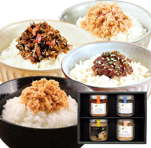Niigata Ogawaya Rice Companion (Set of 4, Gororororo Echigo Miso, Moist Seafood Sake Chazule, Sake Roasted Biscu) Gift, Present, Order, Room Temperature, Thank You, Congratulations, Okadamen AHF4