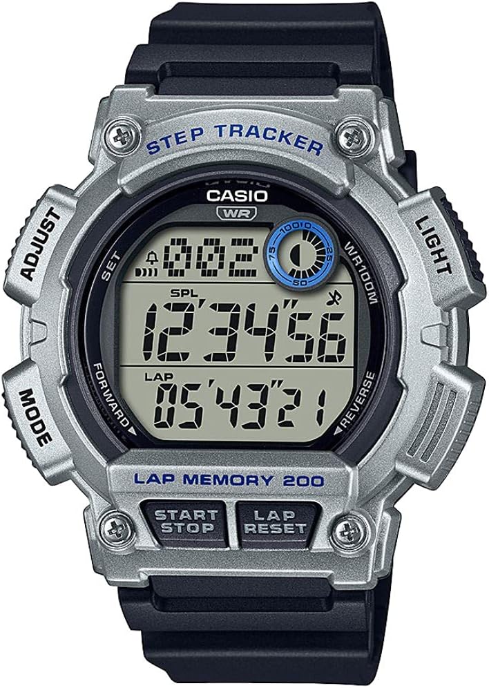 Casio WS-2100H-1A2V Men's Digital Wristwatch, Step Tracker, Step Counting Function, Overseas Model, Matte Silver x Black, Classic