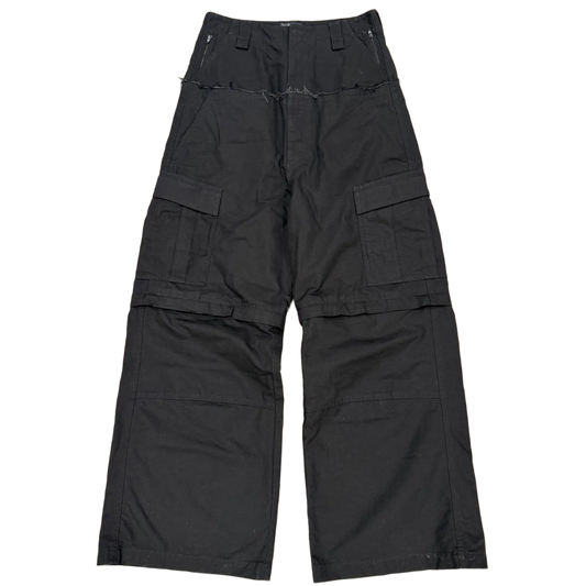 BALENCIAGA 'BLACK' CUT UP CARGO PANTS