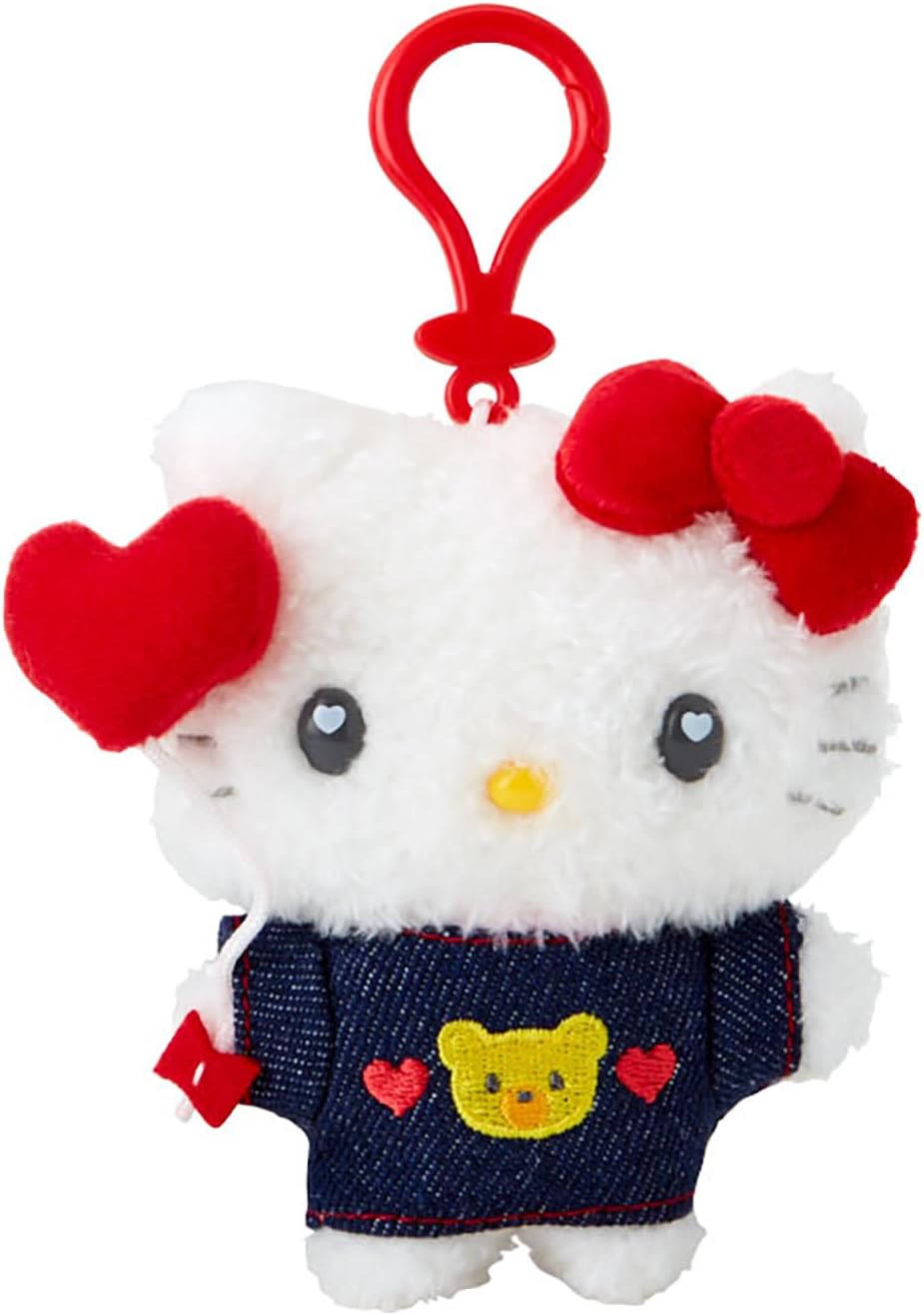 Sanrio 181757 Mascot Holder (Denim Patch) Hello Kitty Plush Keychain