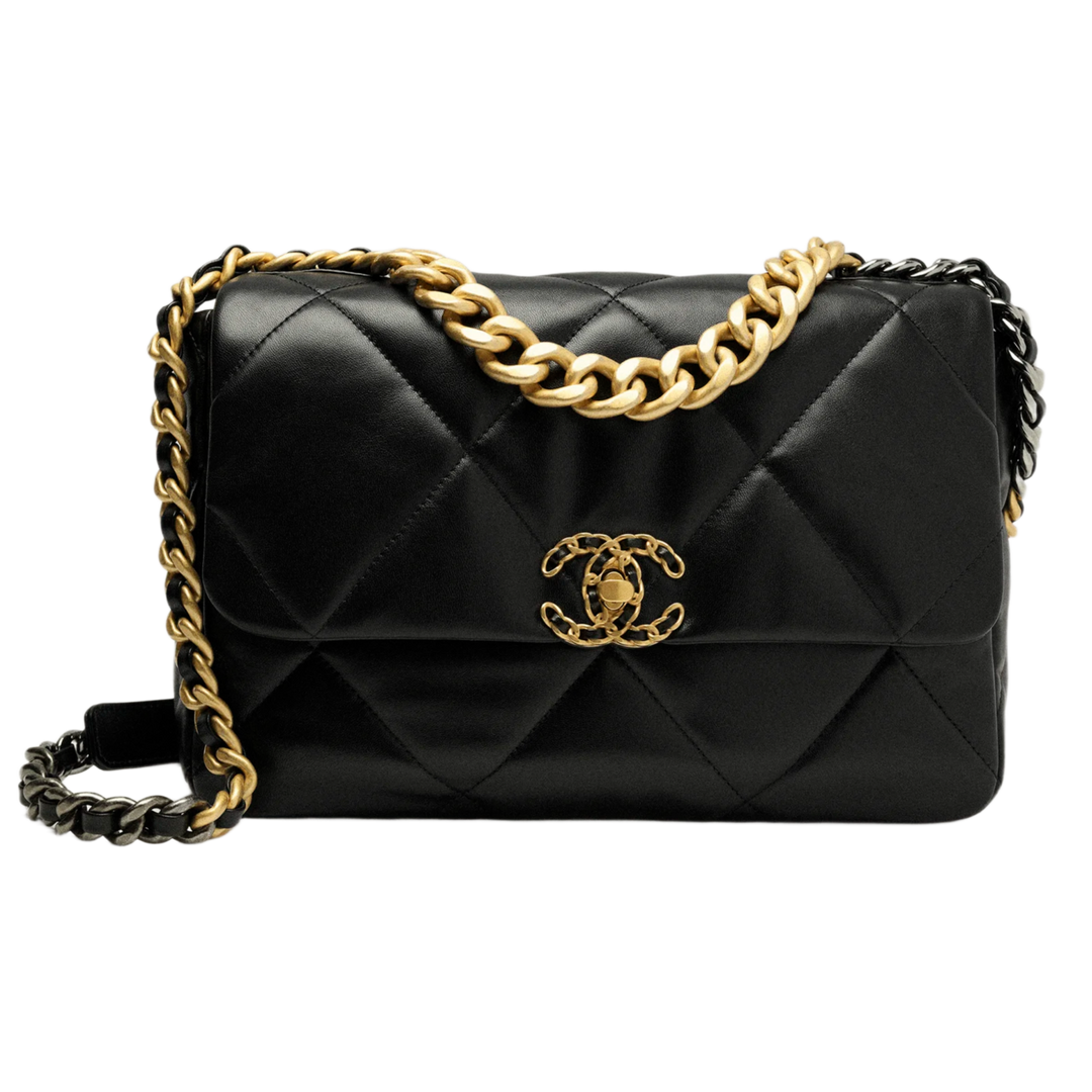 CHANEL 19 'BLACK' LARGE LAMBSKIN BAG
