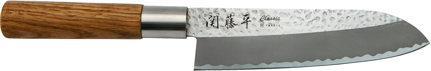 Yaxel Kandohei 32078 Classic Santoku Knife, All Purpose Knife, 6.5 inches (165 mm), Well Cut, Stainless Steel, Lightweight
