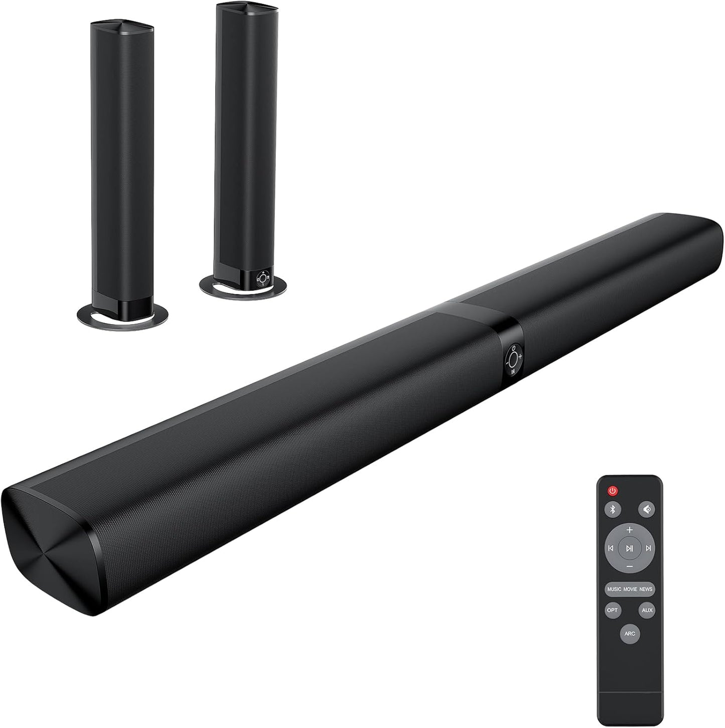 HolyCrab Soundbar 2 in 1 Detachable TV Speaker Bluetooth 5.3 Soundbar for TV with Volume Boost and Equalizer Mode, Wired & Wireless Soundbar ARC/Optical Digital/AUX/Bluetooth Connection Support