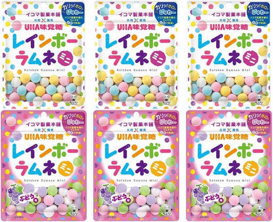 Rainbow Lamb Mini Assortment Set, Peach Flavor, Grape Flavor, Colorful, Cute Treats (Colorful Assortment, 3 Bags Each)