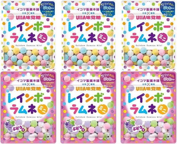 Rainbow Lamb Mini Assortment Set, Peach Flavor, Grape Flavor, Colorful, Cute Treats (Colorful Assortment, 3 Bags Each)