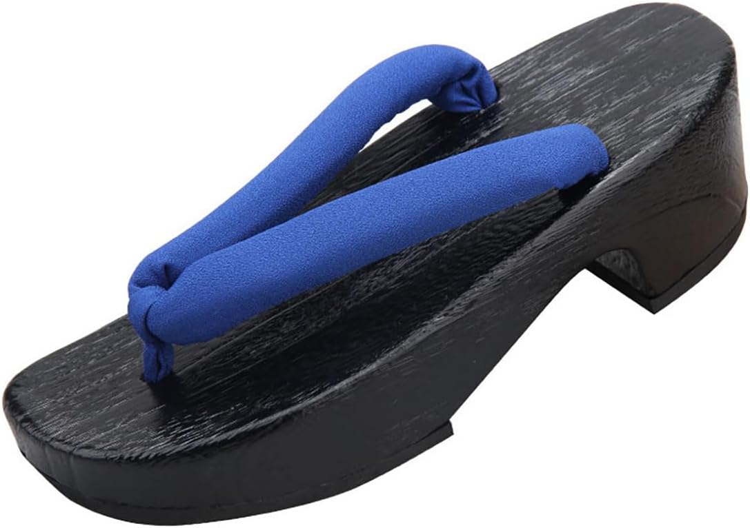 [FANGLI] FL1131 Geta Geta, 2.0 inches (5 cm) Thick Sole, Women's, Non-Painful, Yakitau, Black Stand, Plain Thong, Yukata, Geta Clogs, Women's, Stylish Clogs, Japanese Clothes, Accessories, Fireworks