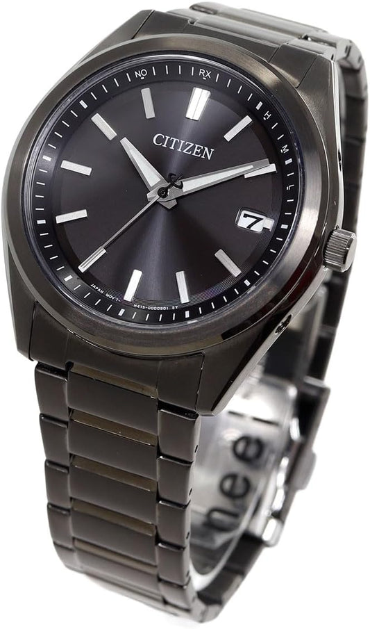 Citizen AS1085-61E Men's Watch, Photovoltaic Eco-Drive, Radio Watch, Waterproof, Black, Black, Black, Bracelet Type