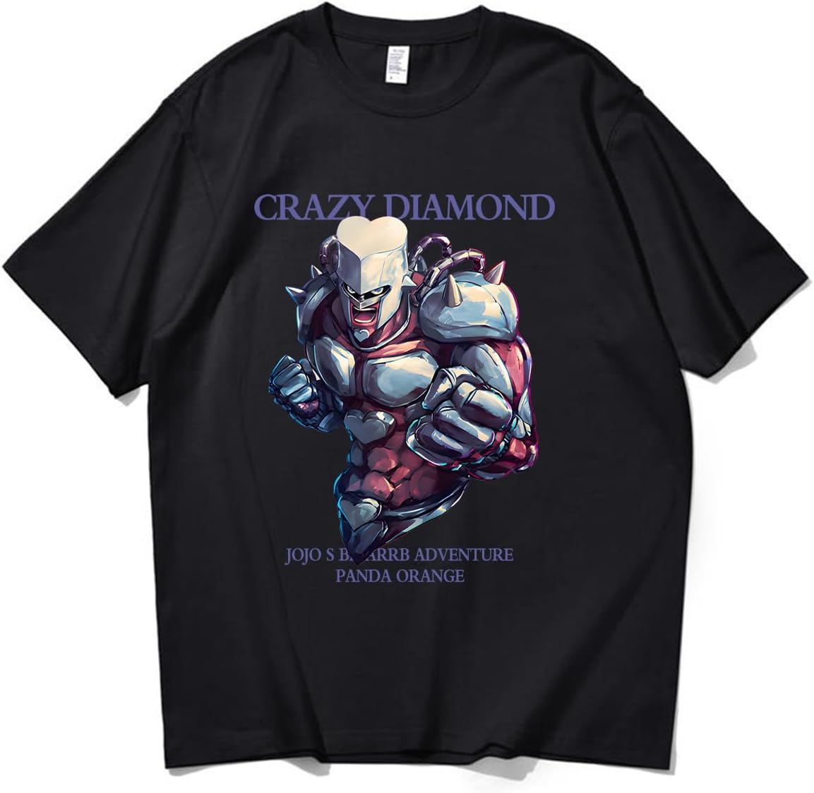 ZimyFuntoy Jojo's Bizarre Adventure Anime T-Shirt, Short Sleeve, Cotton, Unisex, Spring, Summer, Autumn, Round Neck, Disguise, Casual, Large Size, Soft, Sweat Absorbent, Quick Drying, For Work or