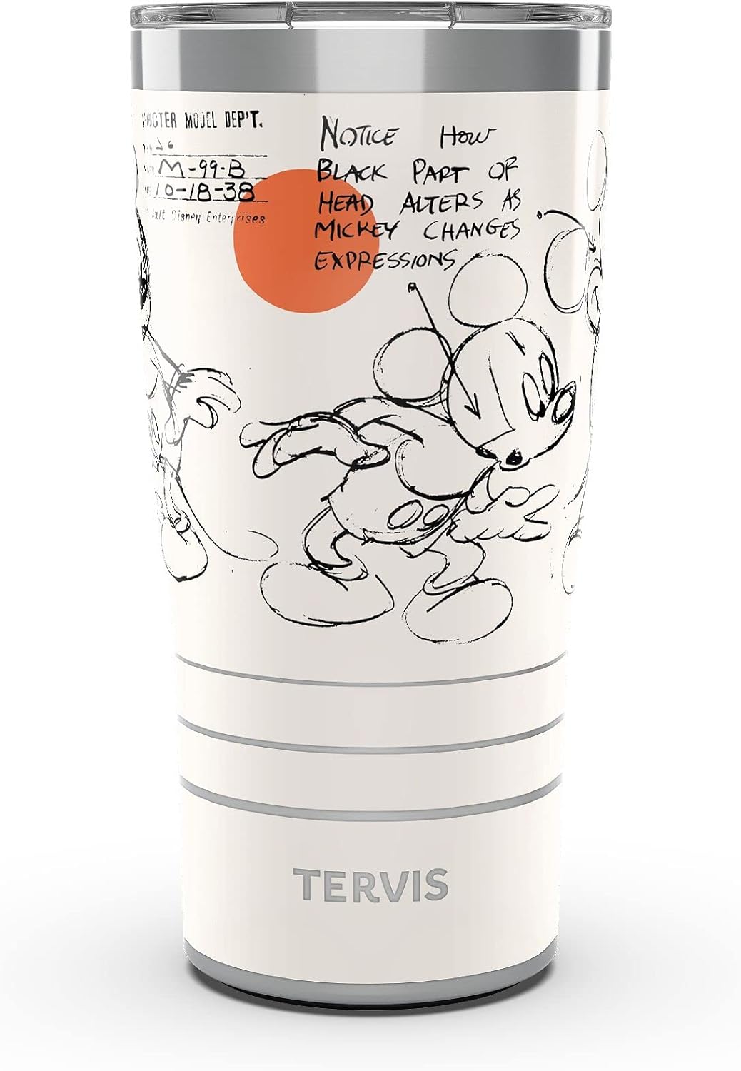 Tervis Traveler - Vaso aislado de triple pared de Mickey Mouse Melody de Disney mantiene las bebidas frías y calientes, 20 onzas, acero inoxidable
