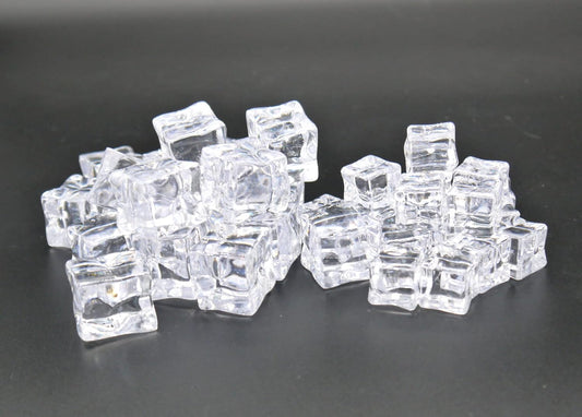 Honestiya Ice Display Ice Food Samples Fake Ice Ice Cubes Photography Props Fake Ice Ice Samples Acrylic Ice 2cm 3cm 40pcs
