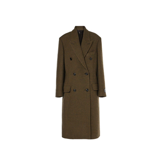 Acne Studios にきびスタジオにきびスタジオチェックダブル胸部ウールブレンドコート - Image 1