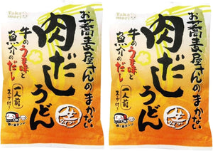 Gogi Foods Takamori Buckwheat Restaurant Meat Soup Udon 7.4 oz (210 g) x 2, Normal Temperature Storage, No Refrigeration Required, Raw Type Noodles, Soup Included, Microwave Safe, Instant Stock, Night