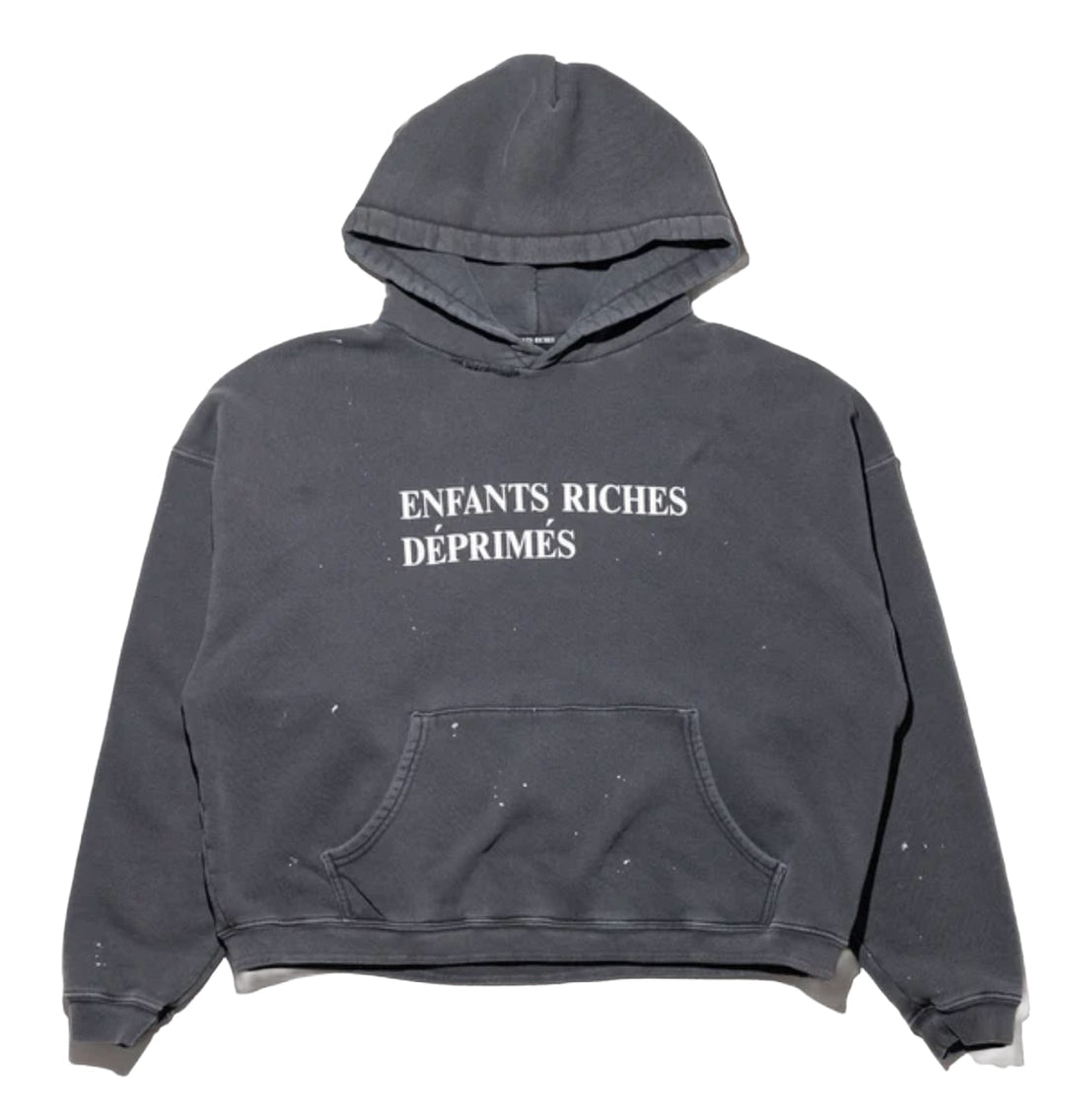 ENFANTS RICHES DÉPRIMÉS 'PAINT BLACK' CLASSIC LOGO HOODIE