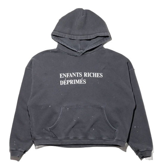 ENFANTS RICHES DÉPRIMÉS 'PAINT BLACK' CLASSIC LOGO HOODIE