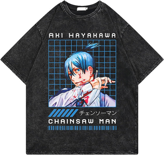 Chainsoman T-Shirt, Short Sleeve, Loose, Breathable, Unisex, Anime Goods