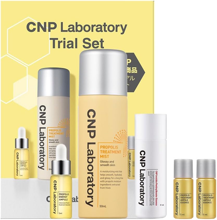 CNP Trial Set (Skin Care, 4 Pieces), Basic Cosmetics, Travel Set, Trial Set, For Travel, Propolis CNP Laboratory Korean Cosmetics